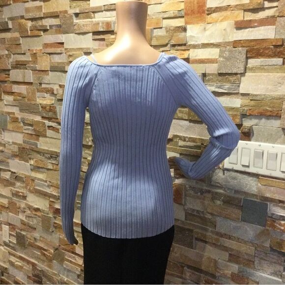 PROENZA SCHOULER White Label Lightweight Rib Knit V-Neck Top - Picture 3 of 9